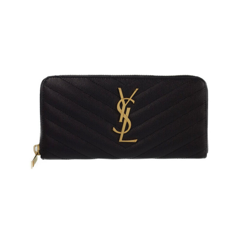 SAINT LAURENT Paris Monogram Full Zip Wallet Round Long